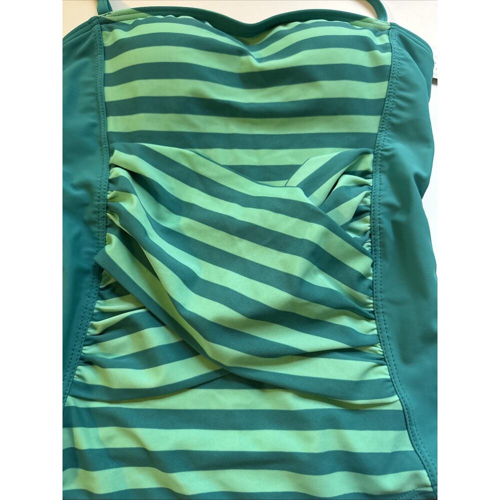 NWT DownEast Hampton Swim Stripe Cockaloo 1pc Swimsuit Sz XS Green Swim Beach - Picture 12 of 12